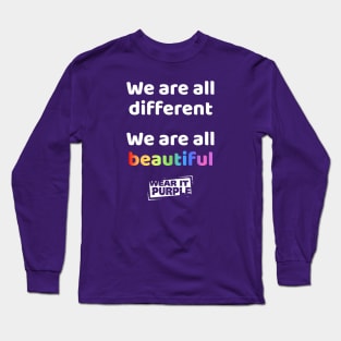 Wear It Purple Day We are all different We are all beautiful Long Sleeve T-Shirt